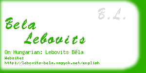 bela lebovits business card