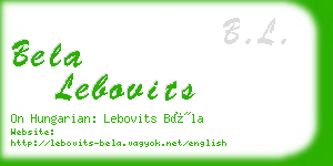 bela lebovits business card